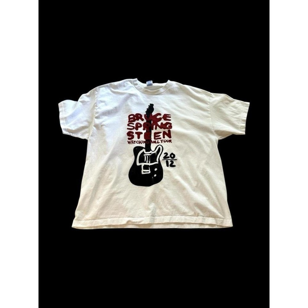 Bruce Springsteen 2012 Wrecking Ball Tour 2 Sided‎ XXL T-Shirt White Band Tee